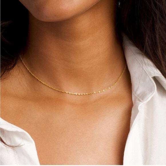 GOLD 14k Gold Plated 2pc Rope Minimalist Necklace Set - Picture 2 of 4